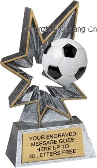 polyresin soccer souvenir sport trophy