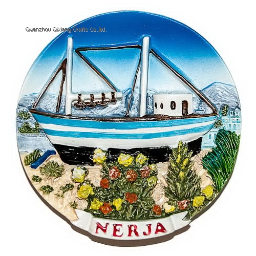 custom round polyresin fridge magnet