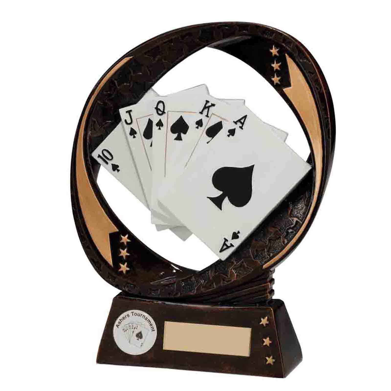 custom resin poker sport trophy award