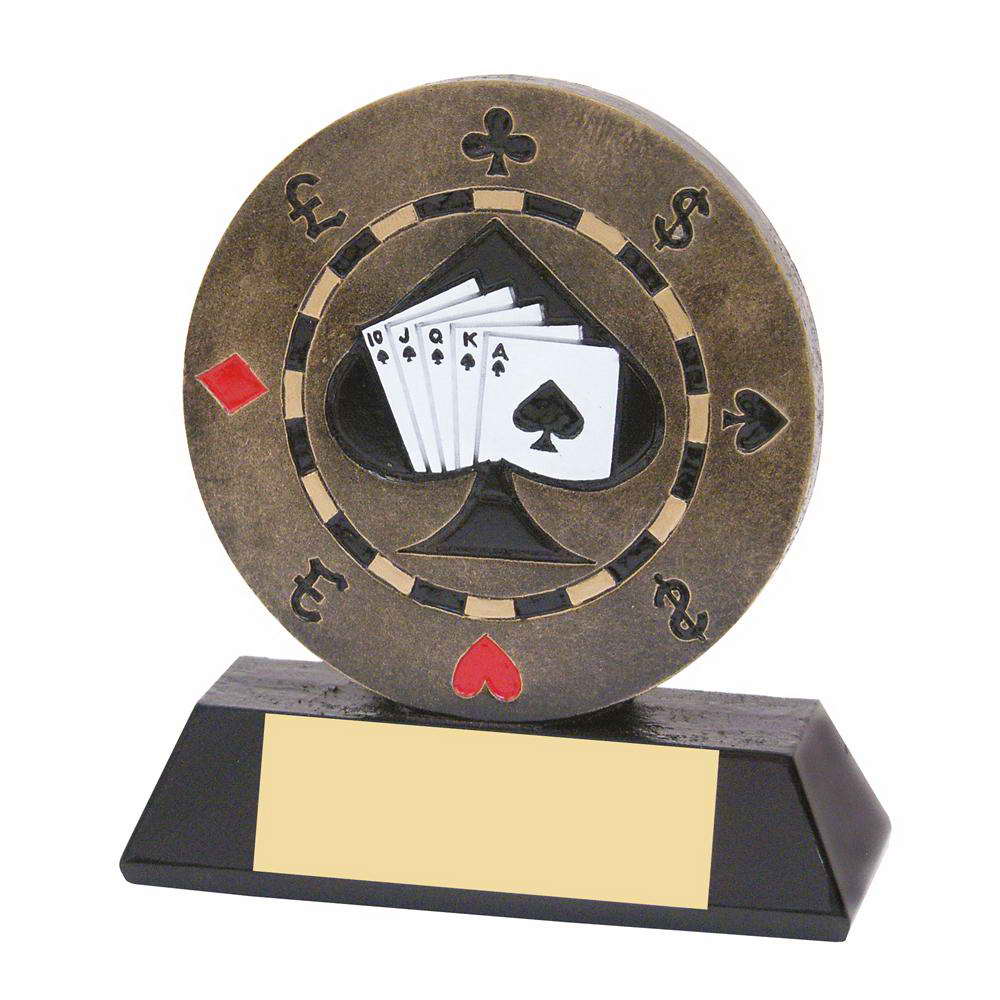 custom resin poker sport trophy award