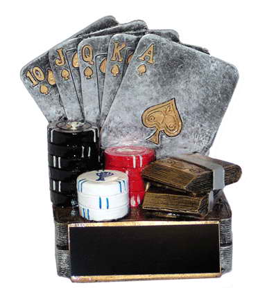 custom resin poker sport trophy award